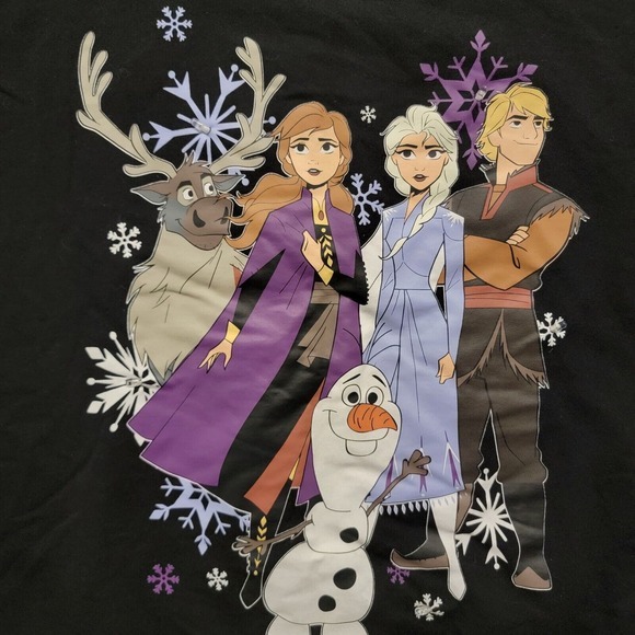 Disney Frozen 2 Sweatshirt Black Light Up Elsa Anna Olaf Kristoff Sven Sz 3XL - Picture 6 of 8